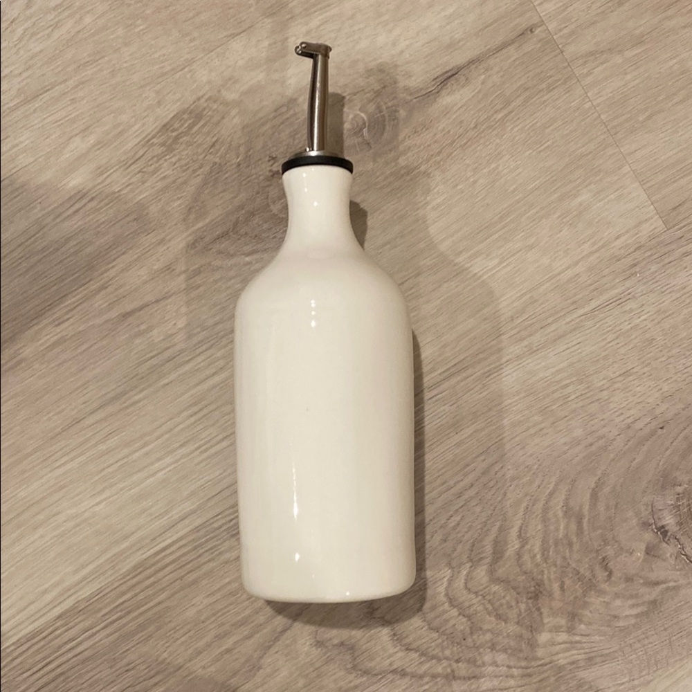 White Ceramic Oil and Vinegar Cruet/Bottle